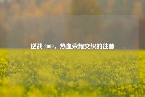 逆战 2009,热血荣耀交织的往昔