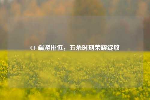 CF 端游排位,五杀时刻荣耀绽放