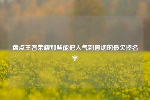 盘点王者荣耀那些能把人气到冒烟的最欠揍名字