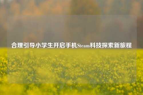 合理引导小学生开启手机Steam科技探索新旅程