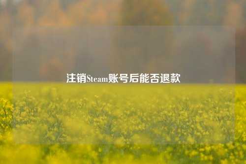 注销Steam账号后能否退款
