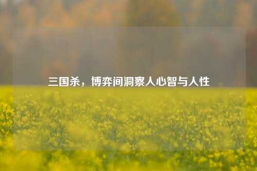 三国杀，博弈间洞察人心智与人性