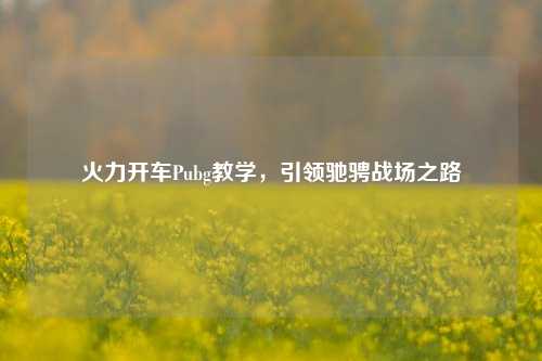 火力开车Pubg教学，引领驰骋战场之路