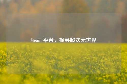 Steam 平台，探寻超次元世界