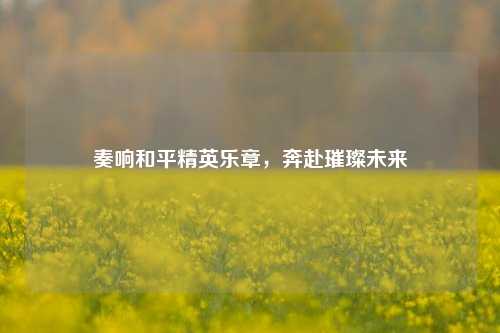 奏响和平精英乐章，奔赴璀璨未来