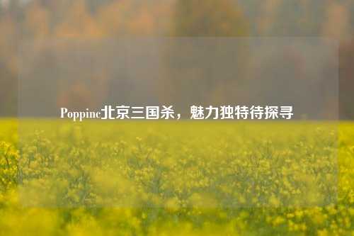 Poppinc北京三国杀，魅力独特待探寻