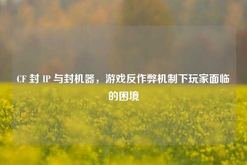 CF 封 IP 与封机器，游戏反作弊机制下玩家面临的困境