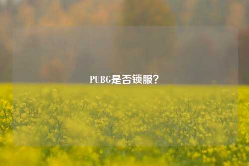 PUBG是否锁服？
