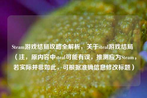 Steam游戏结局攻略全解析，关于steal游戏结局 （注，原内容中steal可能有误，推测应为Steam，若实际并非如此，可根据准确信息修改标题）