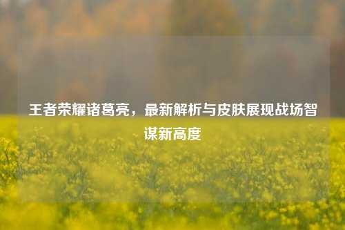 王者荣耀诸葛亮,最新解析与皮肤展现战场智谋新高度