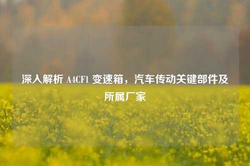 深入解析 A4CF1 变速箱,汽车传动关键部件及所属厂家