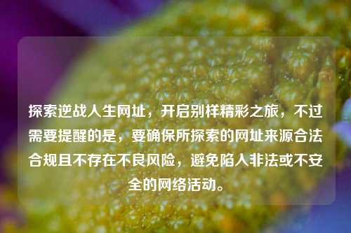 探索逆战人生网址，开启别样精彩之旅，不过需要提醒的是，要确保所探索的网址来源合法合规且不存在不良风险，避免陷入非法或不安全的 *** 活动。