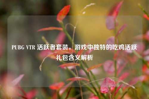 PUBG VTR 活跃者套装，游戏中独特的吃鸡活跃礼包含义解析