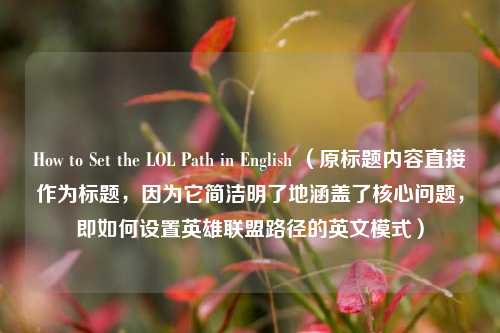 How to Set the LOL Path in English (原标题内容直接作为标题,因为它简洁明了地涵盖了核心问题,即如何设置英雄联盟路径的英文模式)