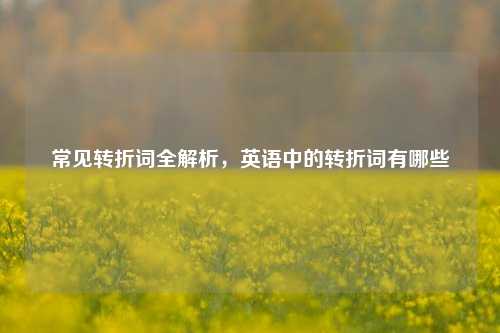 常见转折词全解析,英语中的转折词有哪些