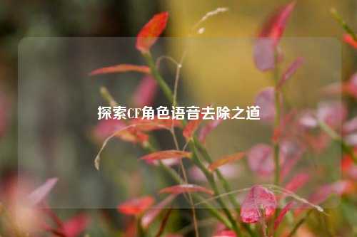 探索CF角色语音去除之道