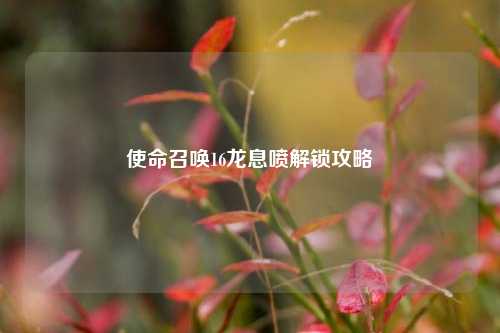 使命召唤16龙息喷解锁攻略