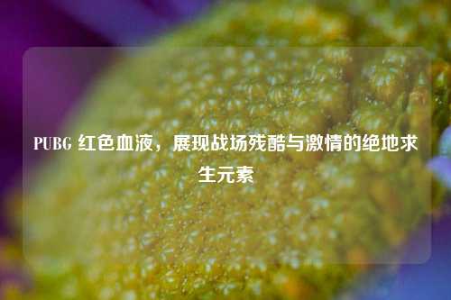 PUBG 红色血液，展现战场残酷与***的绝地求生元素