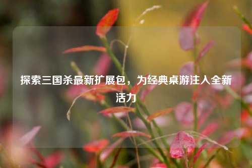 探索三国杀最新扩展包,为经典桌游注入全新活力