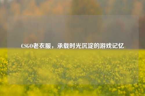 CSGO老衣服，承载时光沉淀的游戏记忆