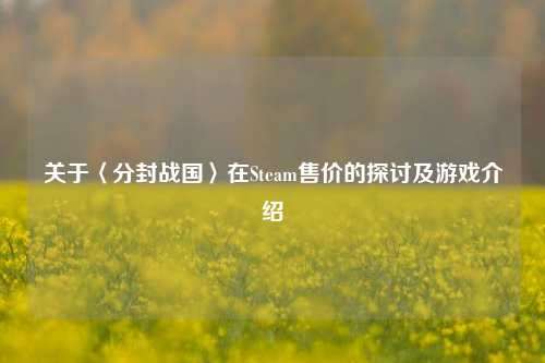 关于〈分封战国〉在Steam售价的探讨及游戏介绍