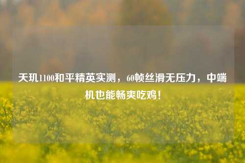 天玑1100和平精英实测,60帧丝滑无压力,中端机也能畅爽吃鸡!