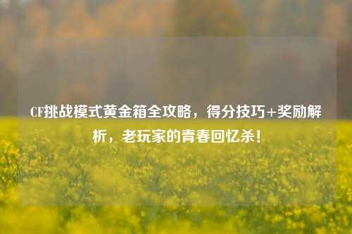 CF挑战模式黄金箱全攻略,得分技巧+奖励解析,老玩家的青春回忆杀!