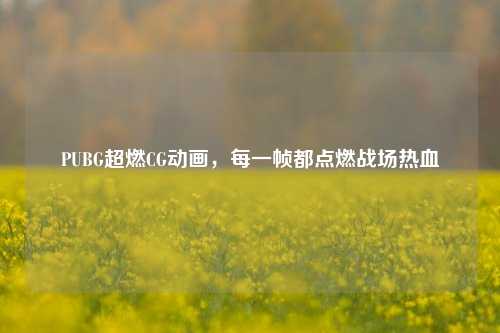 PUBG超燃CG动画,每一帧都点燃战场热血