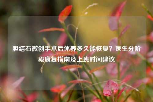 胆结石微创手术后休养多久能恢复?医生分阶段康复指南及上班时间建议