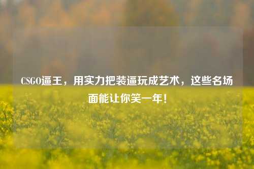 CSGO逼王,用实力把装逼玩成艺术,这些名场面能让你笑一年!