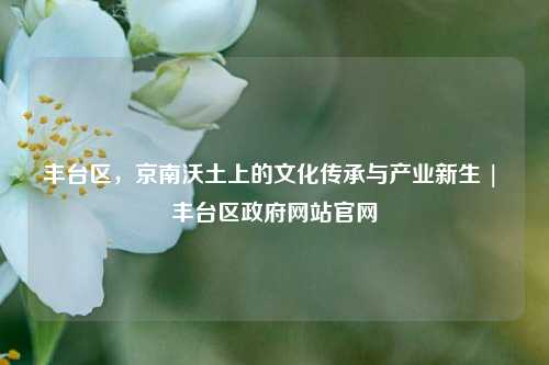 丰台区,京南沃土上的文化传承与产业新生 | 丰台区 网站官网