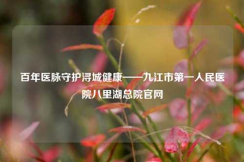 百年医脉守护浔城健康——九江市之一人民医院八里湖总院官网