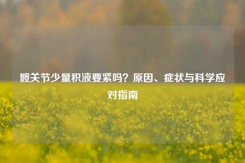 髋关节少量积液要紧吗?原因、症状与科学应对指南