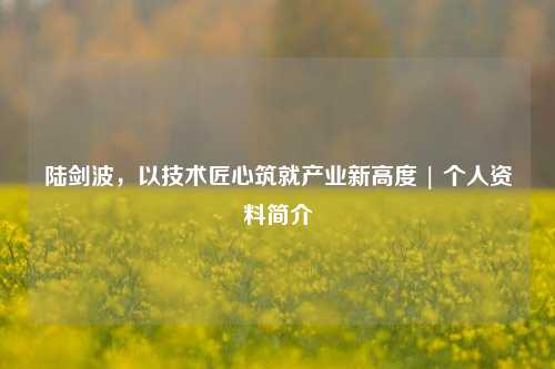 陆剑波,以技术匠心筑就产业新高度 | 个人资料简介