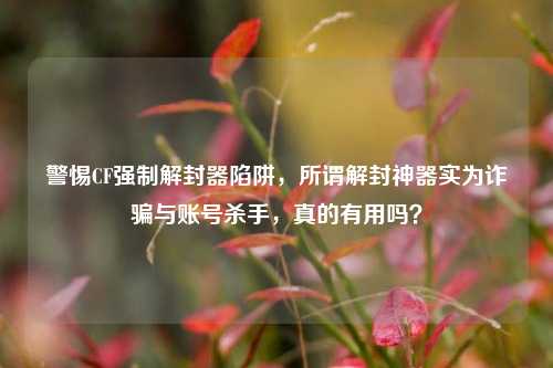 警惕CF强制解封器陷阱,所谓解封神器实为诈骗与账号杀手,真的有用吗?