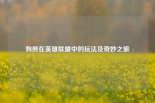 狗熊在英雄联盟中的玩法及奇妙之旅