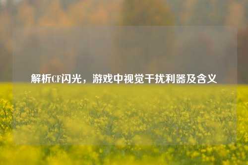 解析CF闪光，游戏中视觉干扰利器及含义