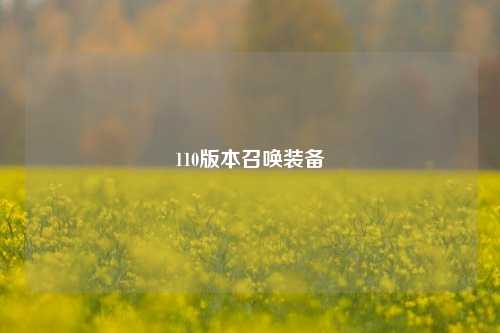 110版本召唤装备
