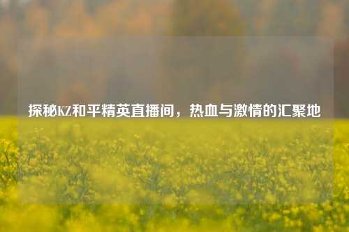 探秘KZ和平精英直播间,热血与 的汇聚地