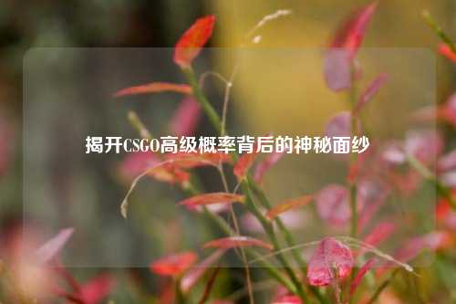 揭开CSGO高级概率背后的神秘面纱