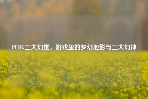 PUBG三大幻觉,游戏里的梦幻泡影与三大幻神