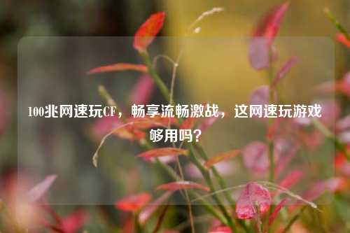 100兆网速玩CF,畅享流畅激战,这网速玩游戏够用吗?
