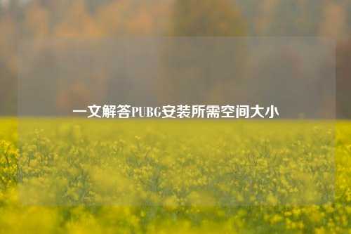 一文解答PUBG安装所需空间大小