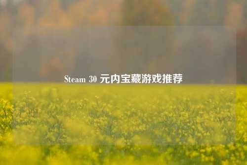 Steam 30 元内宝藏游戏推荐
