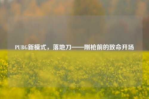 PUBG新模式,落地刀——刚枪前的致命开场